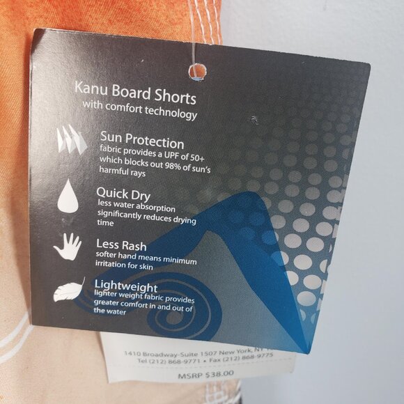 Kanu Surf Men's Swim Trunks Black/Aqua/ Orange L - Large Pockets ~ NWT / A157 - Picture 3 of 8